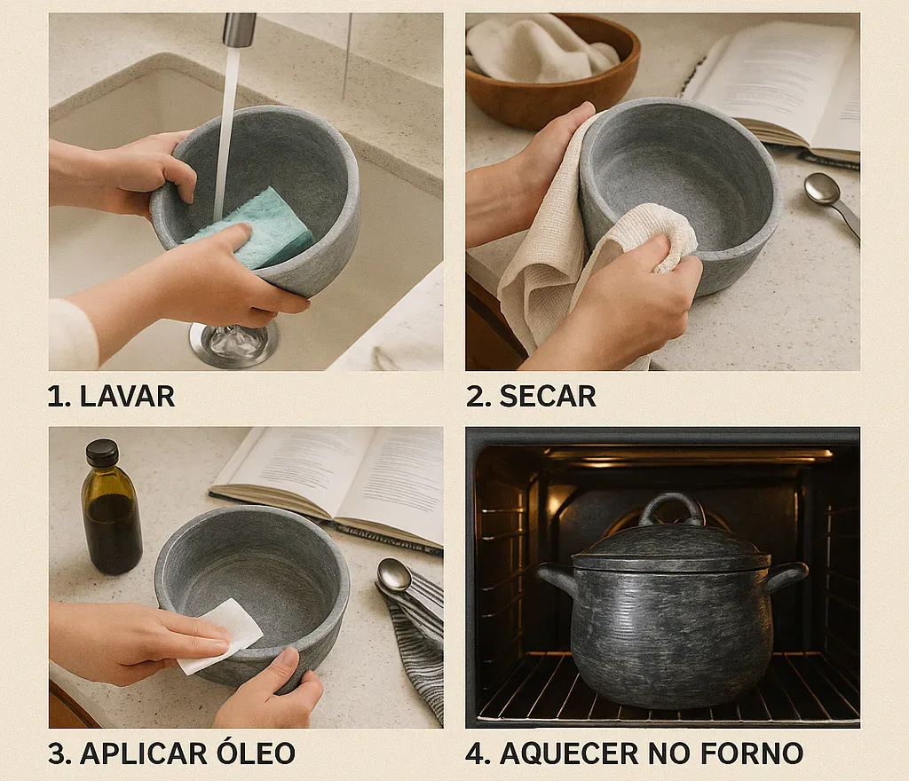 cura da panela de pedra sabão